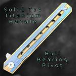 TC4 Titanium EDC Folding Knife with Tanto Blade