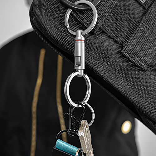 WANERSEN Titanium Quick Release Keychain with Split Rings