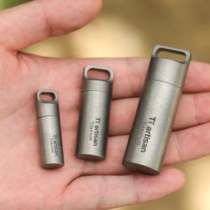 Titanium Waterproof Pill Box Keychain Tool