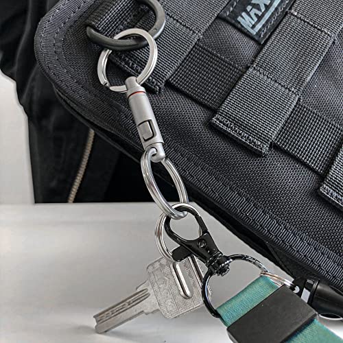 WANERSEN Titanium Quick Release Keychain with Split Rings