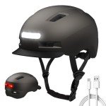 Shinmax Titanium Gray Cycling Helmet with LED Lights