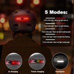 Shinmax Titanium Gray Cycling Helmet with LED Lights