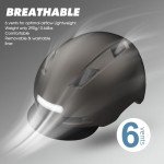 Shinmax Titanium Gray Cycling Helmet with LED Lights