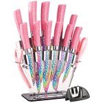 15-Piece Rainbow Titanium Kitchen Knife Set