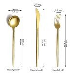 Titanium Gold Plated 60-Piece Flatware Set