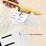 Golden Titanium Kitchen Knife Set with Sharpener