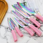 15-Piece Rainbow Titanium Kitchen Knife Set