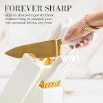 Titanium Coated 14-Piece Gold Knife Set