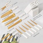 Titanium Coated 14-Piece Gold Knife Set