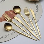 Titanium Gold Plated 60-Piece Flatware Set
