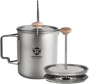 Titanium Camping Pot & French Press Coffee Maker
