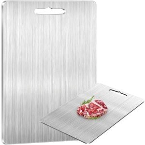 Pure Titanium Reversible Cutting Board for Kitchen