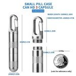 Portable Gray Titanium Pill Case Keychain Holder