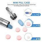 Portable Gray Titanium Pill Case Keychain Holder