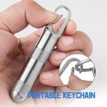 Portable Gray Titanium Pill Case Keychain Holder