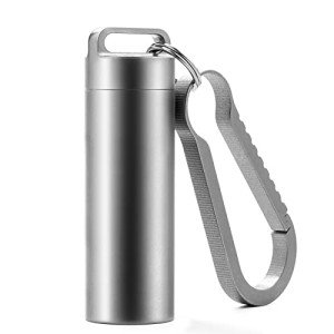 Titanium Portable Pill Case Keychain Organizer