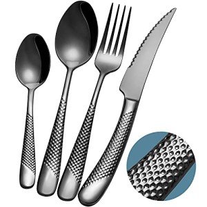 Xideman 16-Piece Black Titanium Cutlery Set