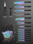 Rainbow Titanium Coated Kitchen Knife Set of 16