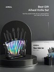 Rainbow Titanium Coated Kitchen Knife Set of 16