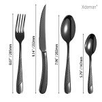 Xideman 16-Piece Black Titanium Cutlery Set