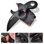 TONIFE Compact Titanium Fixed Blade Knife with Sheath