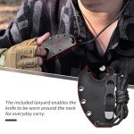 TONIFE Compact Titanium Fixed Blade Knife with Sheath