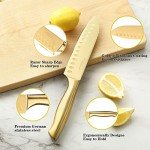 Titanium-Coated 14-Piece Gold Knife Set