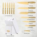 Titanium-Coated 14-Piece Gold Knife Set