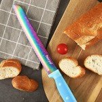 Rainbow Titanium 14-Piece Knife Set with Block