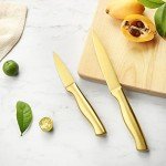 Titanium-Coated 14-Piece Gold Knife Set