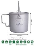 Lightweight Titanium Mug with Lid - 1100ml