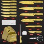 17-Piece Titanium Plated Kitchen Knife Set
