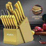 17-Piece Titanium Plated Kitchen Knife Set