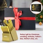 17-Piece Titanium Plated Kitchen Knife Set