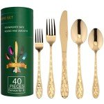 Titanium Plated Flatware Set for 8 – 40 Pieces