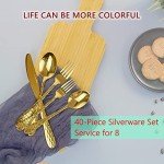 Titanium Plated Flatware Set for 8 – 40 Pieces