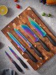 D.Perlla 16-Piece Rainbow Titanium Knife Set