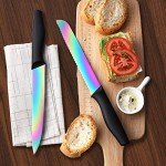 14-Piece Rainbow Titanium Knife Set with Block