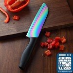 14-Piece Rainbow Titanium Knife Set with Block