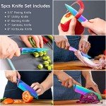 5-Piece Rainbow Titanium Kitchen Knife Set