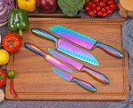 5-Piece Rainbow Titanium Kitchen Knife Set