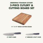 Titanium-Coated Cutlery Set with Acacia Board