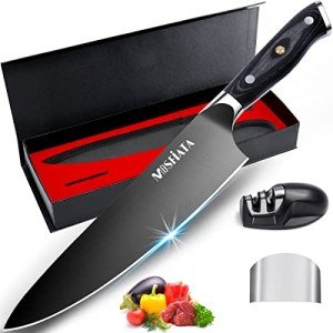Titanium Plated 8-Inch Chef’s Knife with Guard