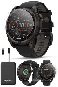 Garmin Fenix 8 Solar Sapphire Multisport GPS Watch Bundle