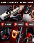 9000 Lumens Rechargeable Titanium Bike Light Set