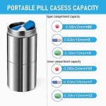 Titanium Keychain Pill Case with 2 Compartments