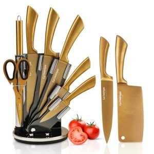 Gold Titanium-Coated 8-Piece Knife Set