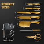 Gold Titanium-Coated 8-Piece Knife Set