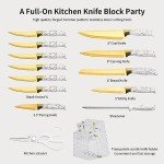 Titanium Coated Kitchen Knife Set with Block