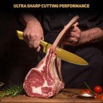 Gold Titanium-Coated 8-Piece Knife Set